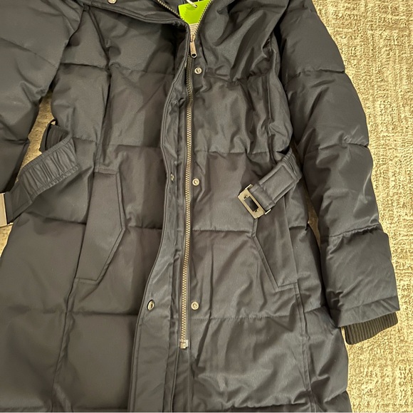 Sam Edelman belted longline navy puffer jacket NEW - Picture 6 of 10
